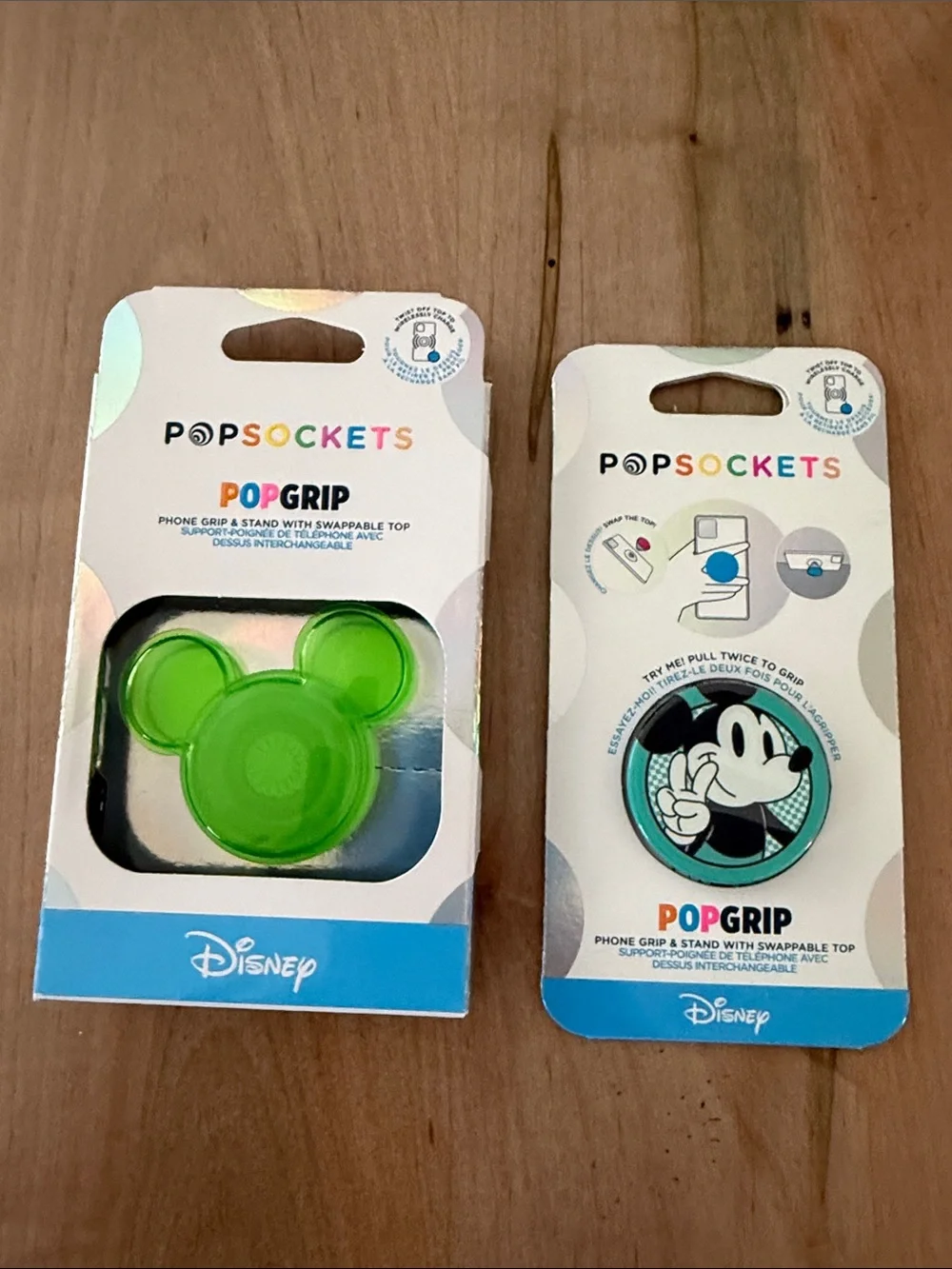 PopSocket PopGrip Disney Green Mickey & Black White Mickey Retro PopGrip Duo